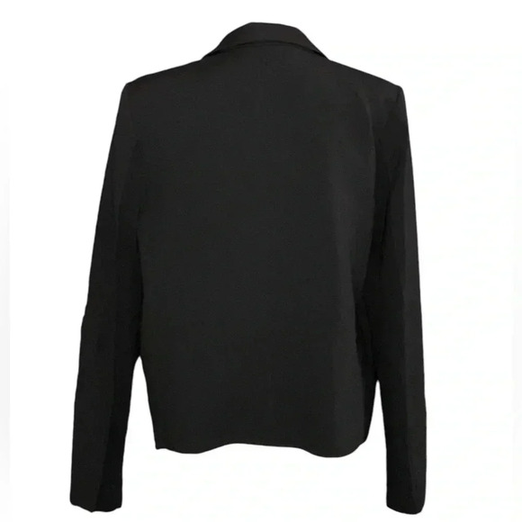 BCBG MAXAZRIA | Frederick Relaxed Open Front Angled Black Blazer Size L - Picture 8 of 10